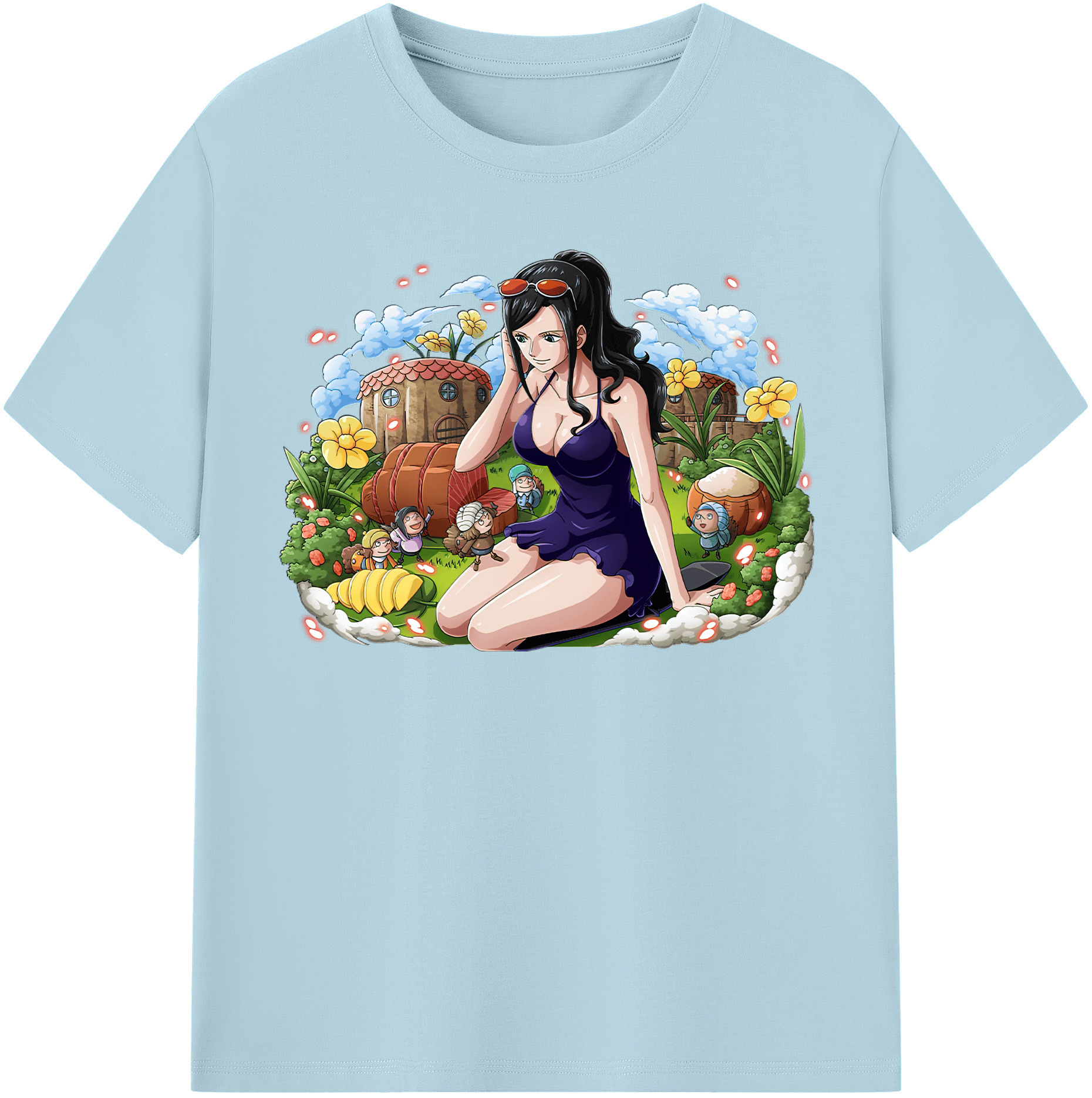 ワンピース ニコ・ロビン ONE PIECE Nico Robin 綿100％半袖Tシャツ（フロントプリント）